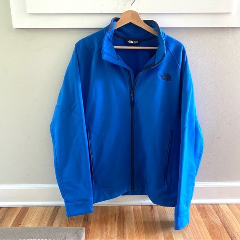 The North Face Full Zip Soft Shell Jacket Blue Size XL